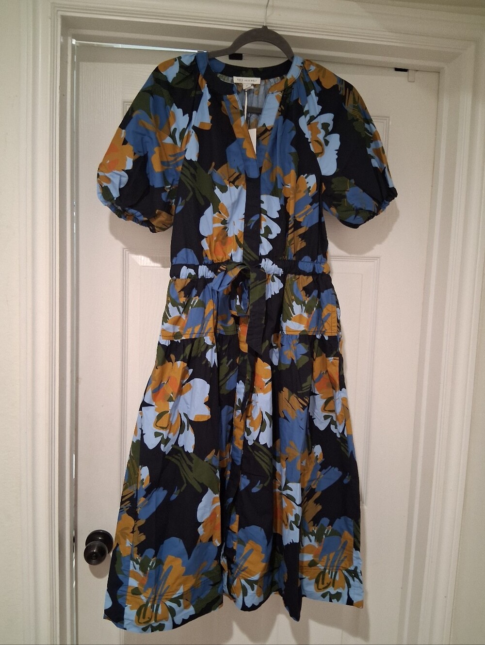 Free Assembly Floral Blue Dress